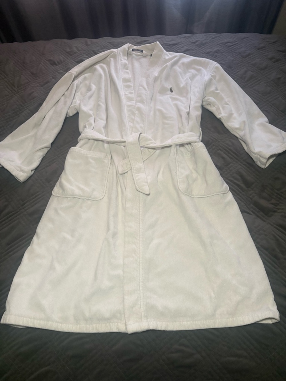 Polo Ralph Lauren White Terry Cloth Robe with Belt size L/XL unisex